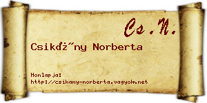 Csikány Norberta névjegykártya